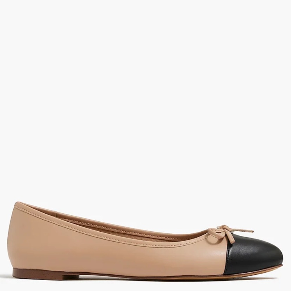 J. CREW Women’s Size 10M Cap toe ballet flats Shoes Black Or Tan